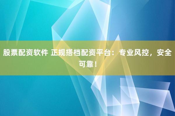 股票配资软件 正规搭档配资平台：专业风控，安全可靠！