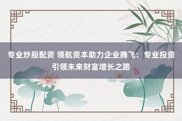 专业炒股配资 领航资本助力企业腾飞：专业投资引领未来财富增长之路