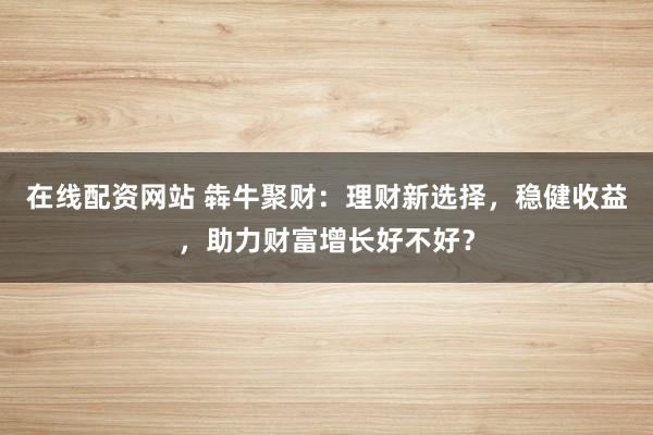 在线配资网站 犇牛聚财：理财新选择，稳健收益，助力财富增长好不好？
